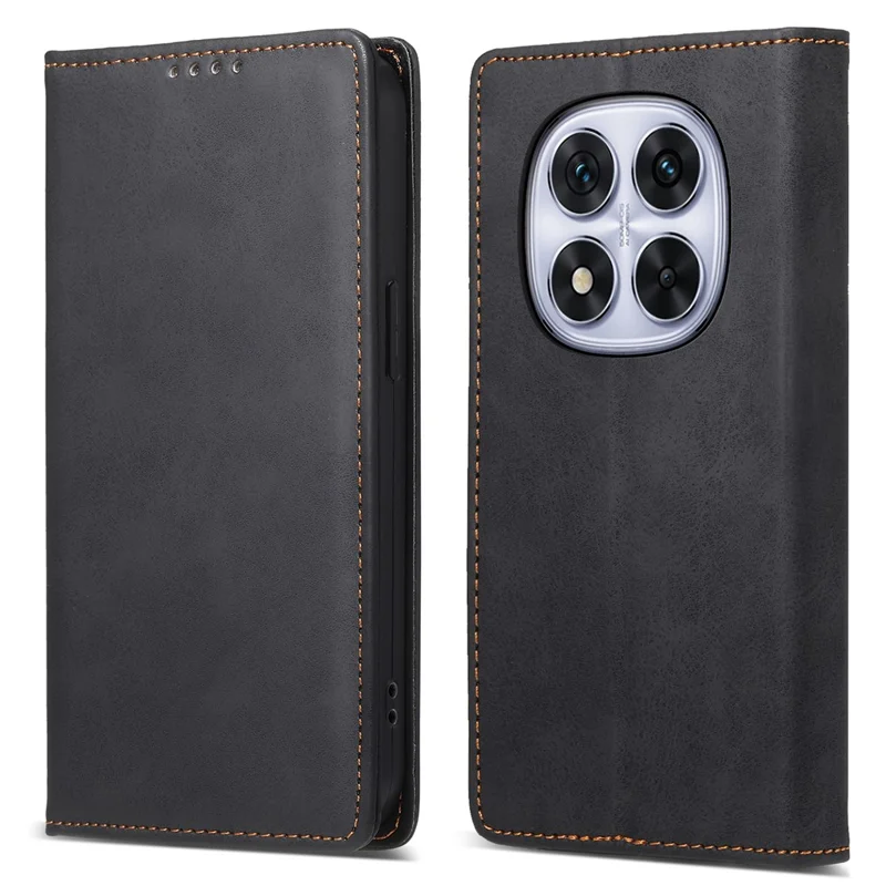 DF-05 Funda de cartera con bloqueo RFID de piel sintética para Xiaomi Redmi Note 14 Pro 5G - Negro