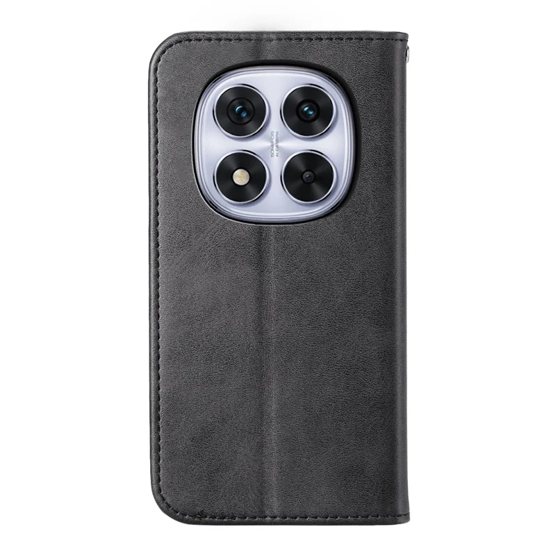 For Xiaomi Redmi Note 14 Pro 5G / Poco X7 5G Case Calf Texture PU Leather Phone Cover with Wallet - Black