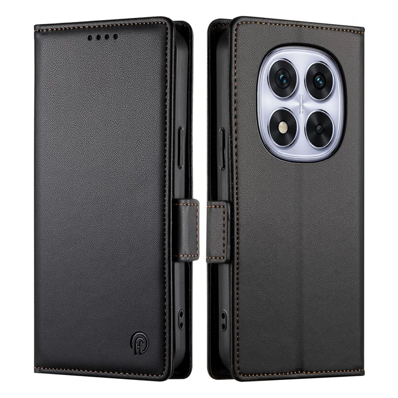 DF-010 For Xiaomi Redmi Note 14 Pro 5G / Poco X7 5G Stand Case PU Leather Wallet Phone Cover - Black