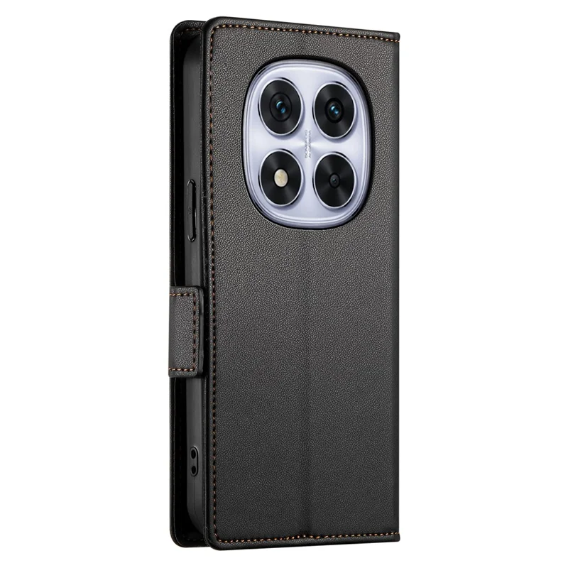 DF-010 For Xiaomi Redmi Note 14 Pro 5G / Poco X7 5G Stand Case PU Leather Wallet Phone Cover - Black