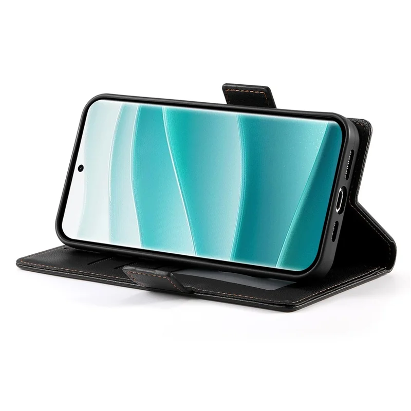 DF-010 For Xiaomi Redmi Note 14 Pro 5G / Poco X7 5G Stand Case PU Leather Wallet Phone Cover - Black