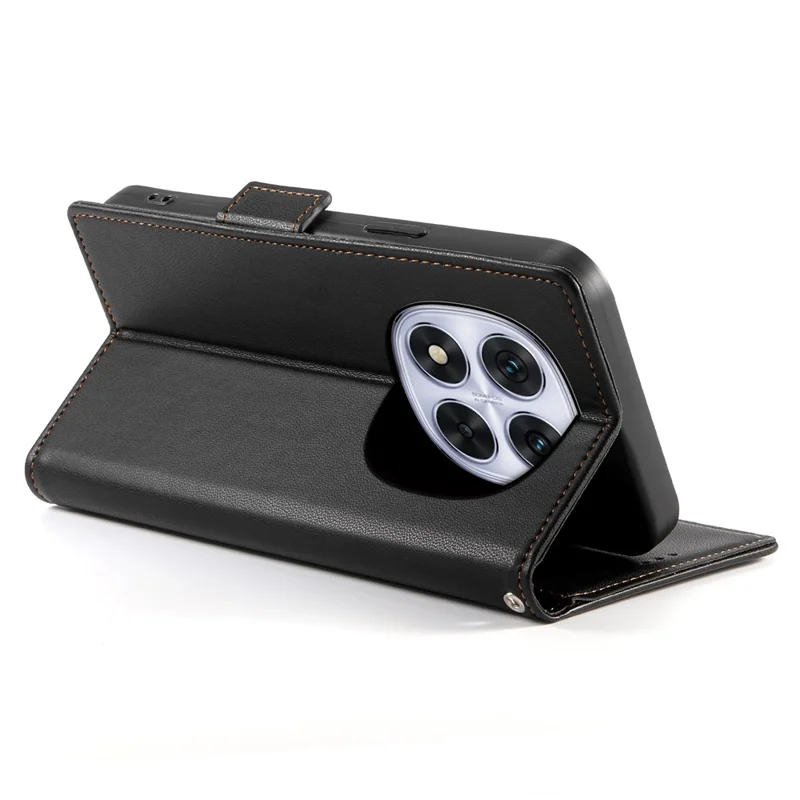 DF-010 For Xiaomi Redmi Note 14 Pro 5G / Poco X7 5G Stand Case PU Leather Wallet Phone Cover - Black