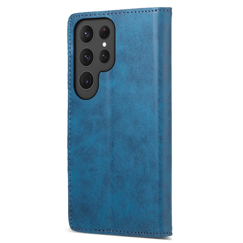 DF-05 For Samsung Galaxy S25 Ultra Wallet Case RFID Blocking PU Leather Phone Cover - Blue