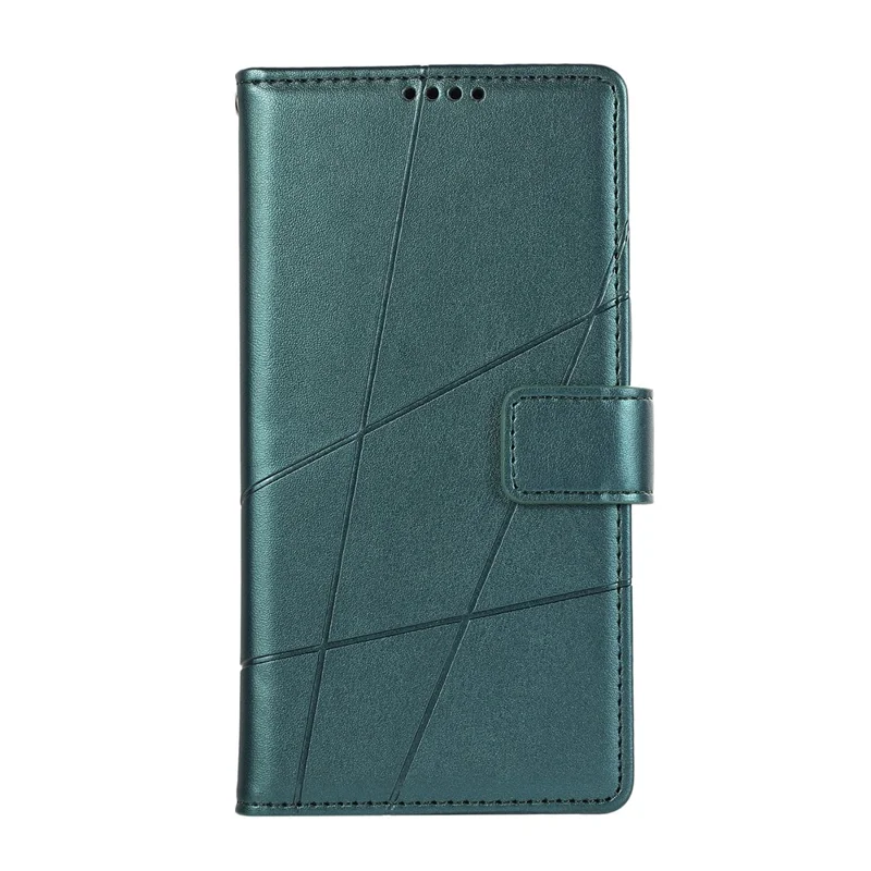 DF-06 For Samsung Galaxy S25 Ultra Phone Case Line Imprint Leather Wallet Cover - Green