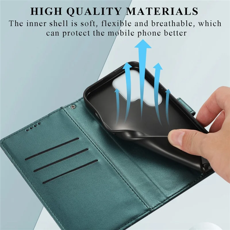 DF-06 For Samsung Galaxy S25 Ultra Phone Case Line Imprint Leather Wallet Cover - Green