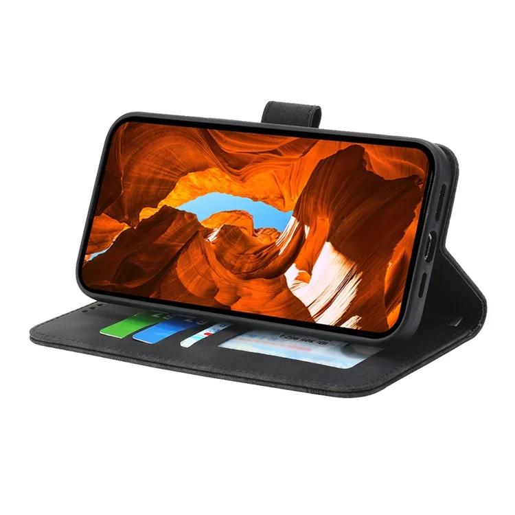 Étui en cuir à lignes en relief pour Samsung Galaxy S25 Ultra DIERFENG DF-03 - Noir