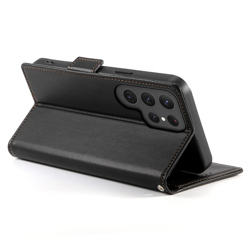 DF-010 Funda de Cartera de Piel de PU con Soporte para Samsung Galaxy S25 Ultra - Negro