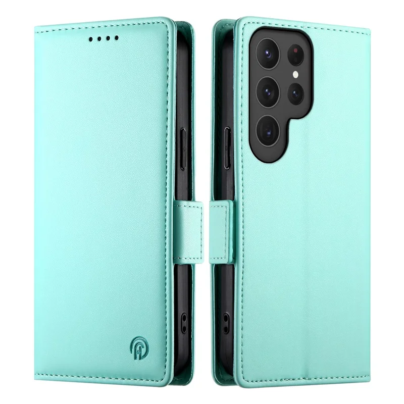 DF-010 For Samsung Galaxy S25 Ultra Stand Case PU Leather Wallet Phone Cover - Mint Green
