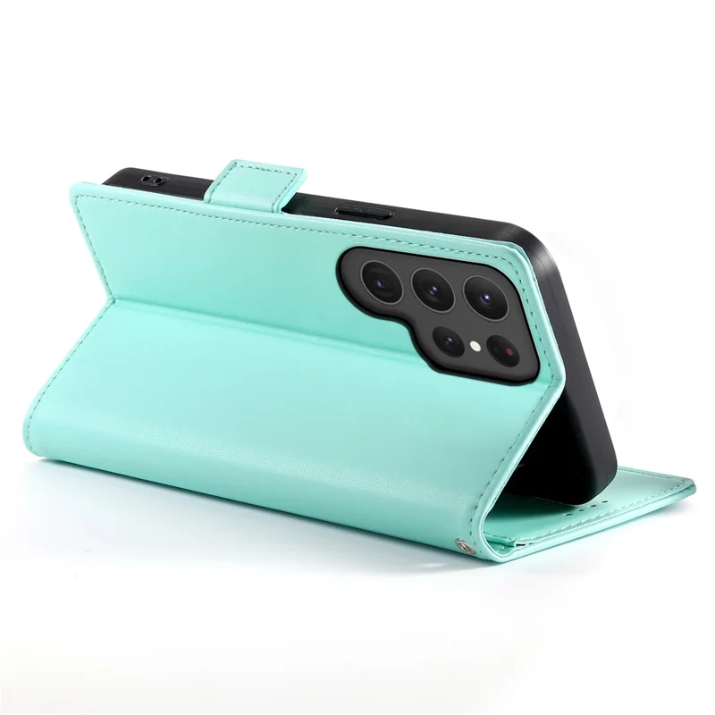 DF-010 For Samsung Galaxy S25 Ultra Stand Case PU Leather Wallet Phone Cover - Mint Green
