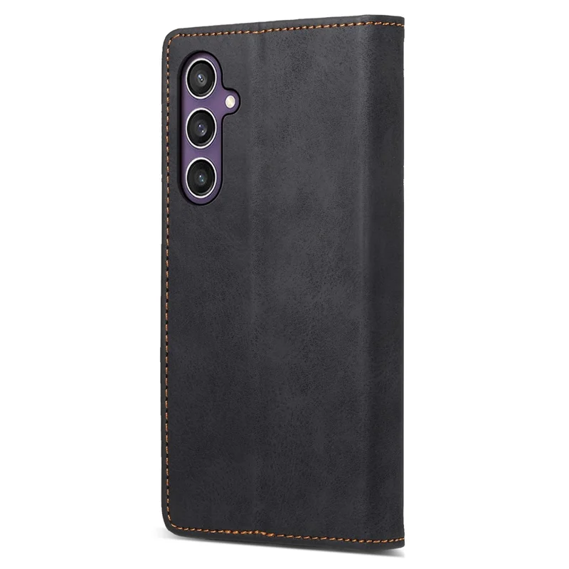 DF-05 For Samsung Galaxy S25+ Wallet Case RFID Blocking PU Leather Phone Cover - Black