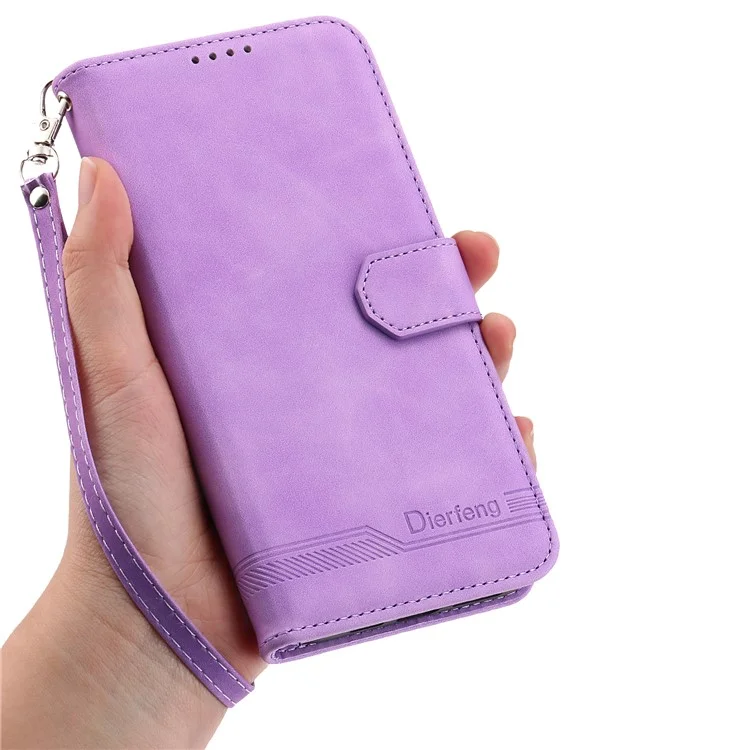 Étui en cuir avec motif de lignes pour Samsung Galaxy S25+ - Violet