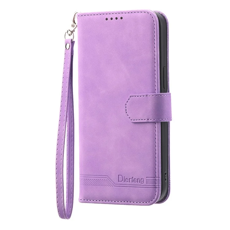 Étui en cuir avec motif de lignes pour Samsung Galaxy S25+ - Violet