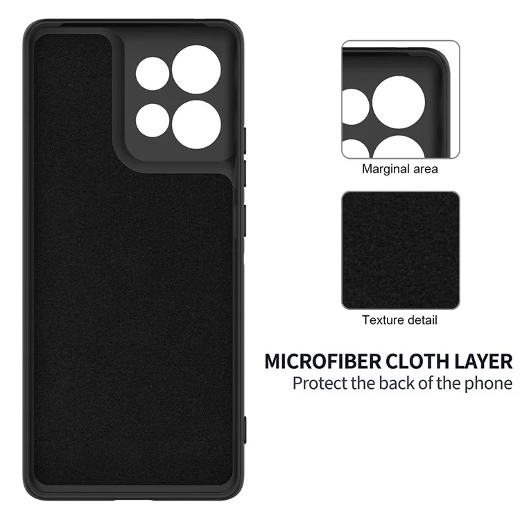 Für Motorola Moto G75 5G Hülle, flüssiges Silikon Anti-Kratzer Telefonhülle mit Handschlaufe - Schwarz