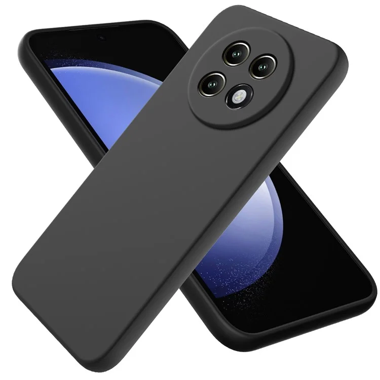 For Realme Realme 13+ 5G / 13 Pro 5G (China) Case Liquid Silicone Anti-Scratch Phone Cover with Hand Strap - Black