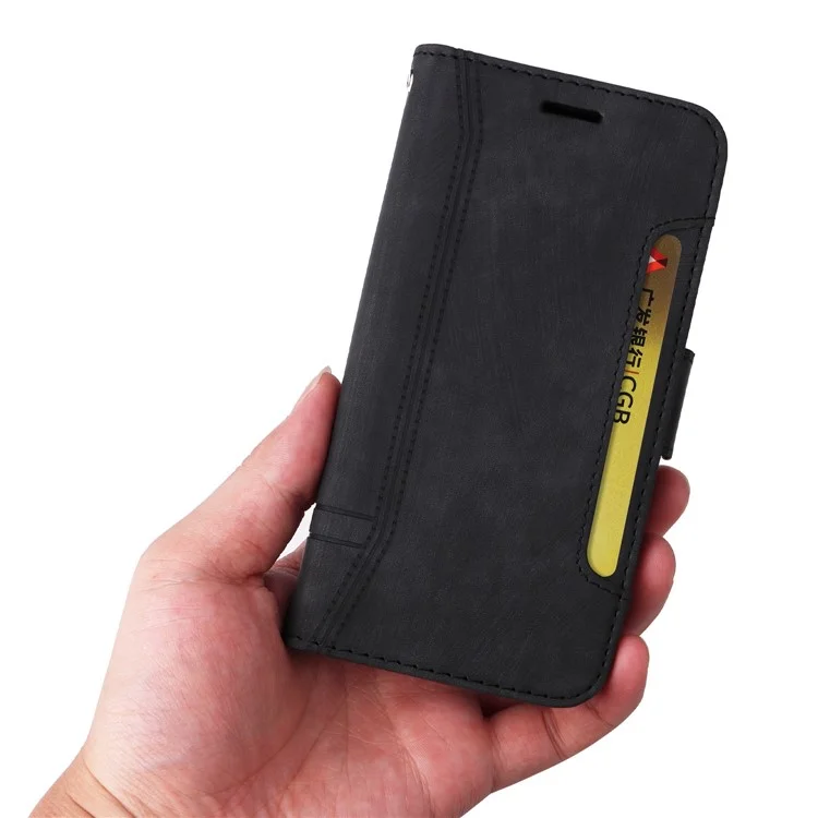BETOPNICE 001 Para Samsung Galaxy A23 4G / F23 5G / M23 5G / M13 4G / A23 5G (Versão Global) Capa de Telefone de Couro Imitado com Estampa de Costura e Alça - Preto