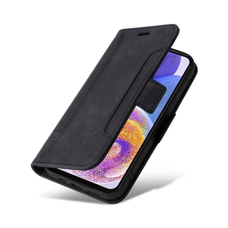BETOPNICE 001 Para Samsung Galaxy A23 4G / F23 5G / M23 5G / M13 4G / A23 5G (Versão Global) Capa de Telefone de Couro Imitado com Estampa de Costura e Alça - Preto