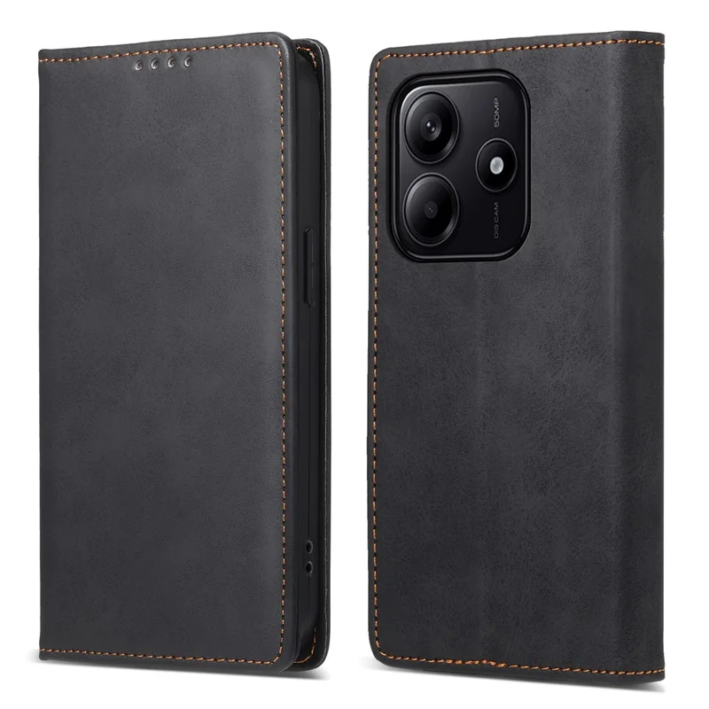 DF-05 For Xiaomi Redmi Note 14 5G Wallet Case RFID Blocking PU Leather Phone Cover - Black