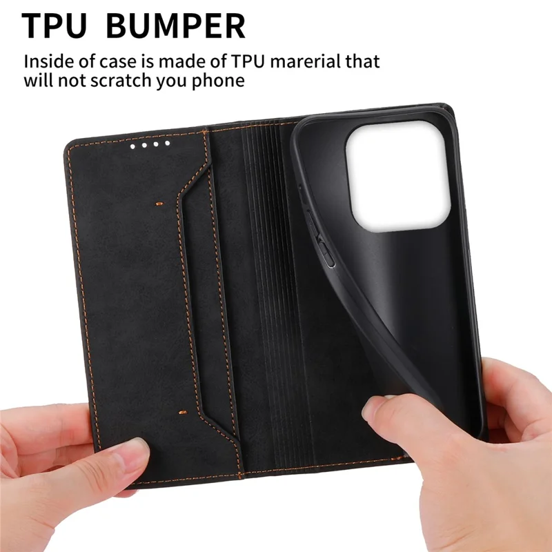 DF-05 For Xiaomi Redmi Note 14 5G Wallet Case RFID Blocking PU Leather Phone Cover - Black