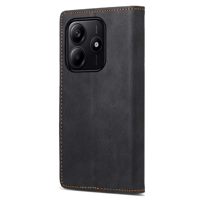 DF-05 For Xiaomi Redmi Note 14 5G Wallet Case RFID Blocking PU Leather Phone Cover - Black