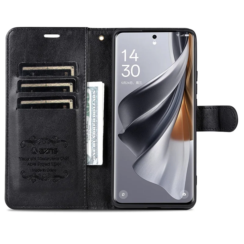 Capa para vivo X200 5G da AZNS, em couro PU antirrisco com suporte e carteira - Preto
