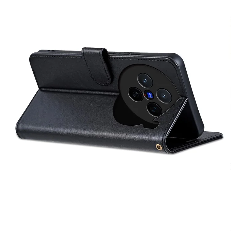 Capa para vivo X200 5G da AZNS, em couro PU antirrisco com suporte e carteira - Preto