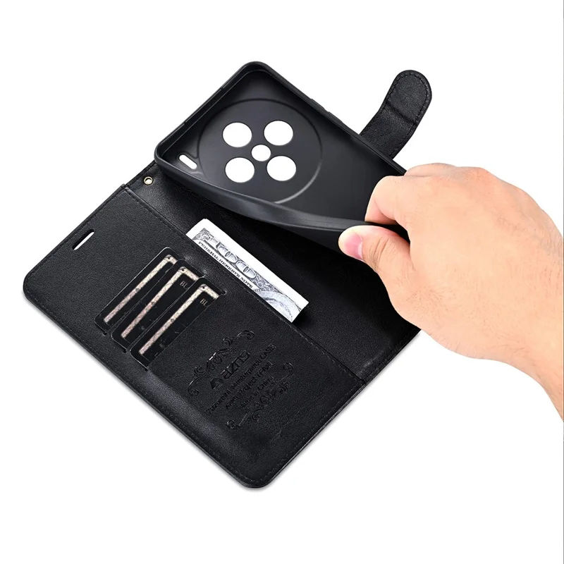 Capa para vivo X200 5G da AZNS, em couro PU antirrisco com suporte e carteira - Preto