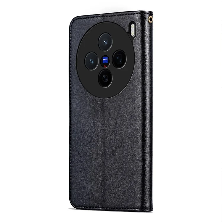 Capa para vivo X200 5G da AZNS, em couro PU antirrisco com suporte e carteira - Preto