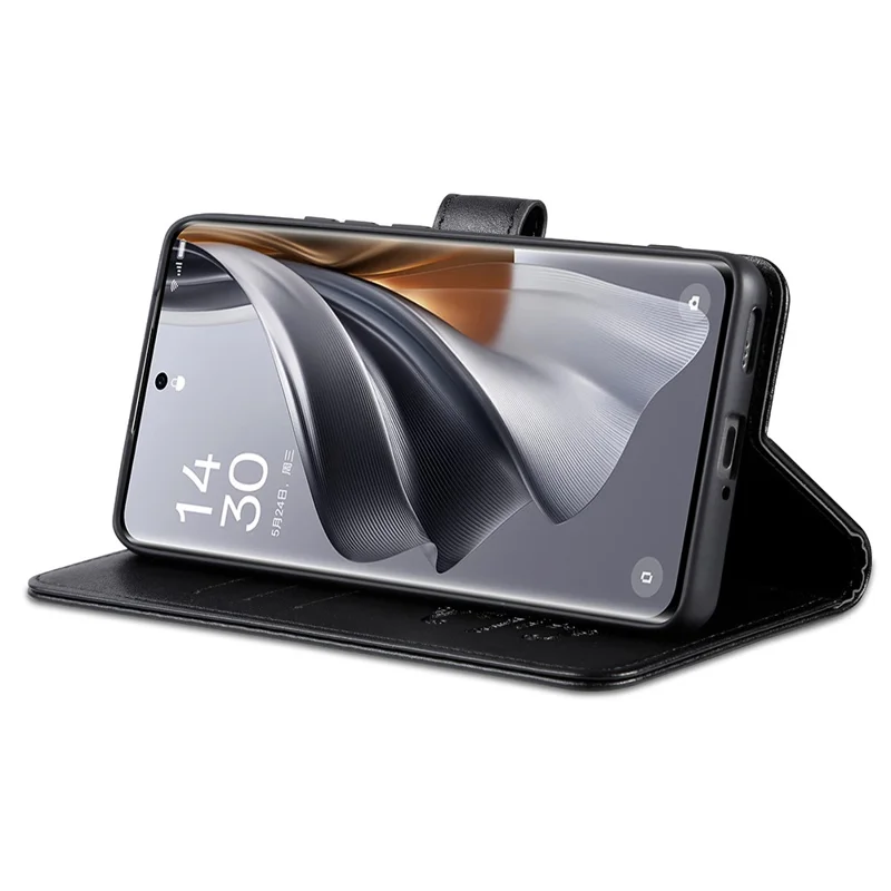 Capa para vivo X200 Pro 5G da AZNS - Preta, em couro sintético, anti-arranhões, com suporte e carteira.