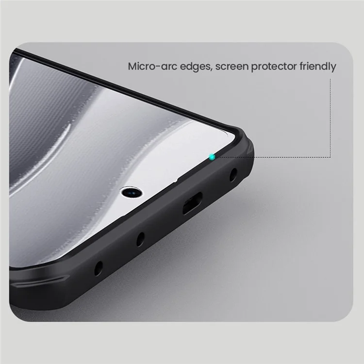 NILLKIN Frosted Shield Pro For Xiaomi Redmi Note 14 Pro 5G / Poco X7 5G Case Matte PC+TPU Phone Cover - Black