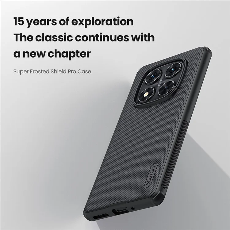 NILLKIN Frosted Shield Pro For Xiaomi Redmi Note 14 Pro 5G / Poco X7 5G Case Matte PC+TPU Phone Cover - Black