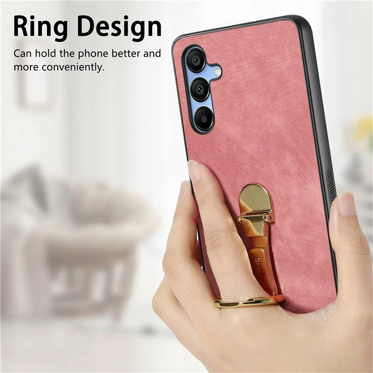 CASENEO D22 Funda para Samsung Galaxy A16 4G / 5G Plegable con Soporte Retro de Cuero Trasero - Rosa