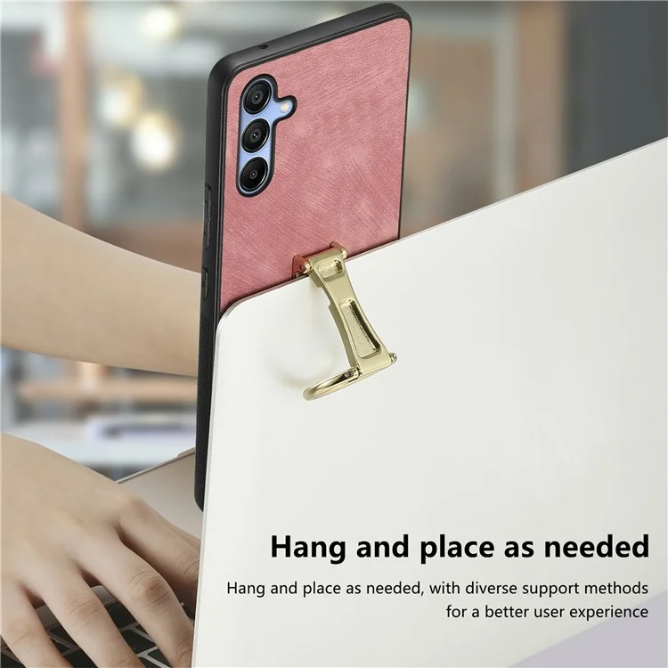 CASENEO D22 Funda para Samsung Galaxy A16 4G / 5G Plegable con Soporte Retro de Cuero Trasero - Rosa