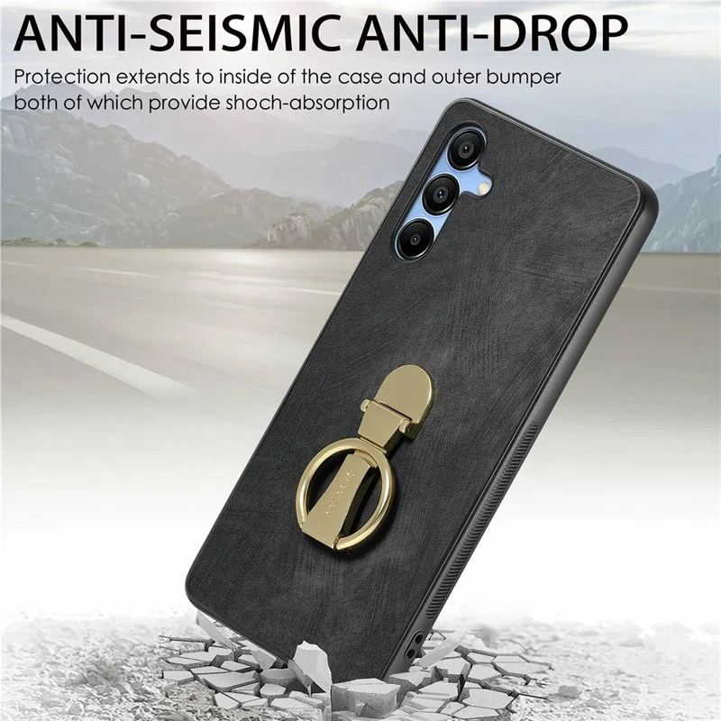 CASENEO D22 For Samsung Galaxy A16 4G / 5G Case Folding Kickstand Retro Leather Back Phone Cover - Purple