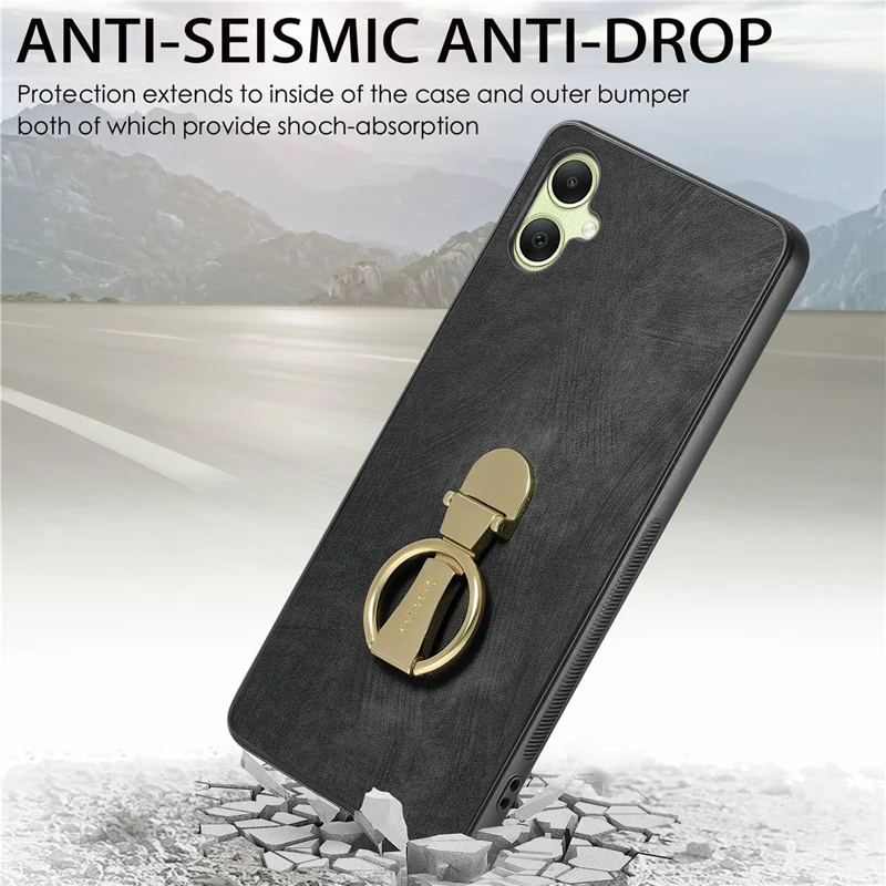 CASENEO D22 For Samsung Galaxy A06 4G Case Folding Kickstand Retro Leather Back Phone Cover - Pink