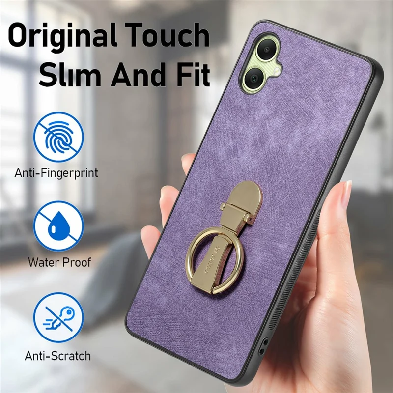 CASENEO D22 For Samsung Galaxy A06 4G Case Folding Kickstand Retro Leather Back Phone Cover - Pink