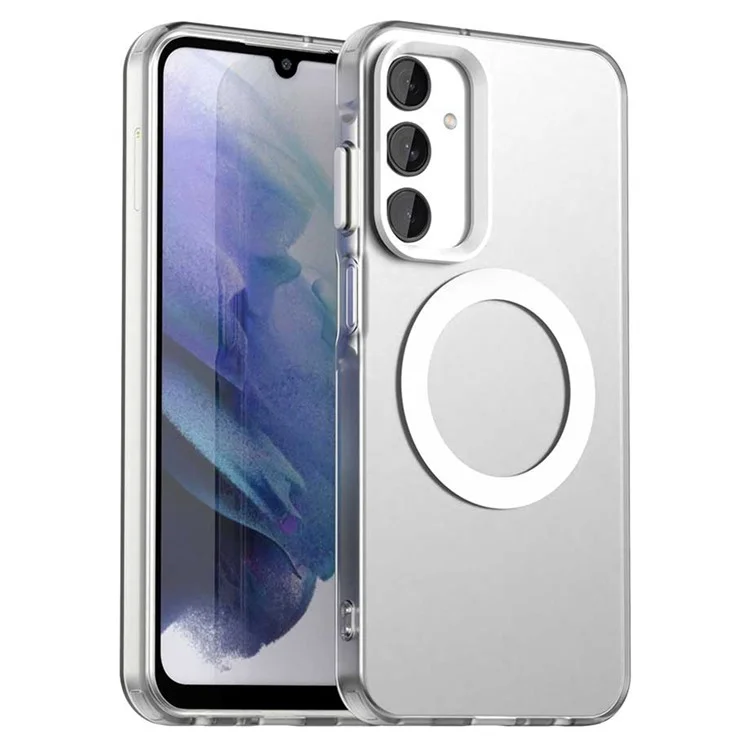 Para Samsung Galaxy A25 5G (Global) (161,0 x 76,5 x 8,3 mm) Caso Compatível com MagSafe PC+TPU+PET Anti-Drop Phone Cover - Branco