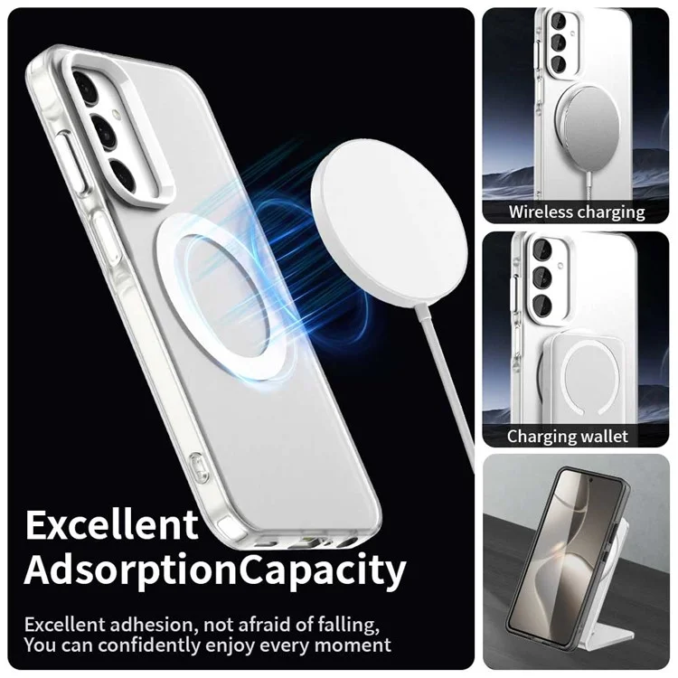 Para Samsung Galaxy A25 5G (Global) (161,0 x 76,5 x 8,3 mm) Caso Compatível com MagSafe PC+TPU+PET Anti-Drop Phone Cover - Branco