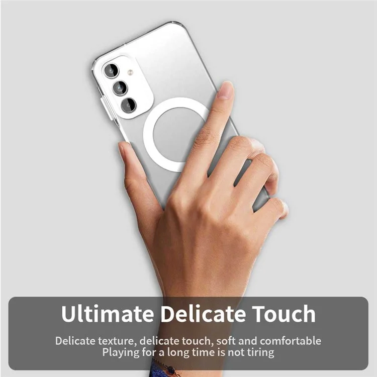 Per Samsung Galaxy A15 4G / 5G Custodia Compatibile con MagSafe PC+TPU+PET Anti-Drop Cover per Telefono - Bianco