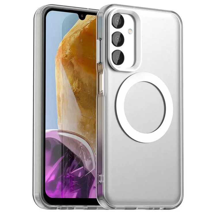 Coque compatible avec Samsung Galaxy M15 5G / F15 5G avec MagSafe, en PC+TPU+PET, anti-chute - Blanc