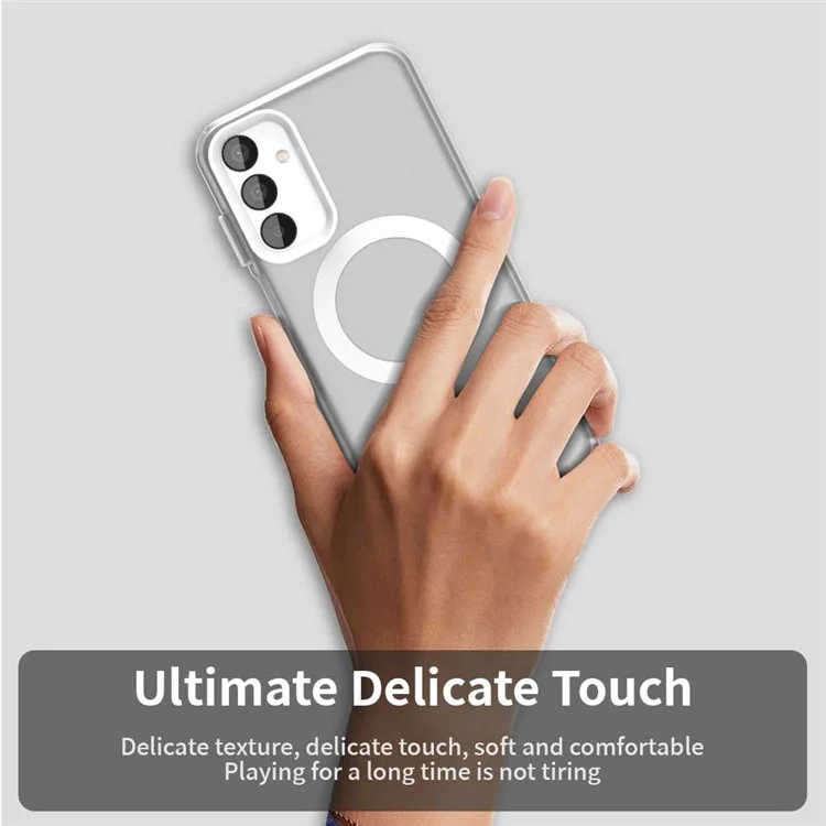 Coque compatible avec Samsung Galaxy M15 5G / F15 5G avec MagSafe, en PC+TPU+PET, anti-chute - Blanc