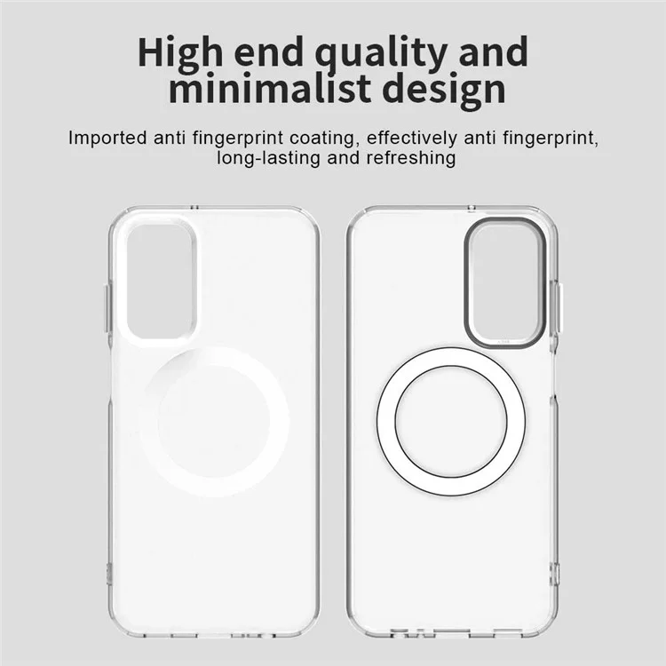 Coque compatible avec Samsung Galaxy M15 5G / F15 5G avec MagSafe, en PC+TPU+PET, anti-chute - Blanc