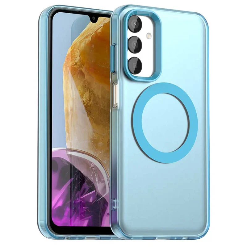 For Samsung Galaxy M15 5G / F15 5G Case Compatible with MagSafe PC+TPU+PET Anti-Drop Phone Cover - Blue