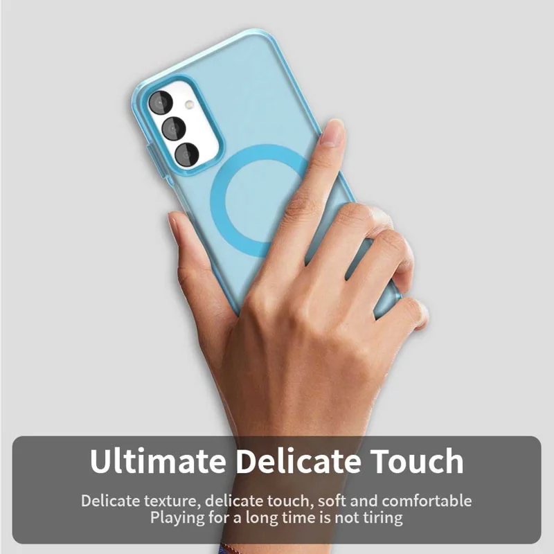 For Samsung Galaxy M15 5G / F15 5G Case Compatible with MagSafe PC+TPU+PET Anti-Drop Phone Cover - Blue