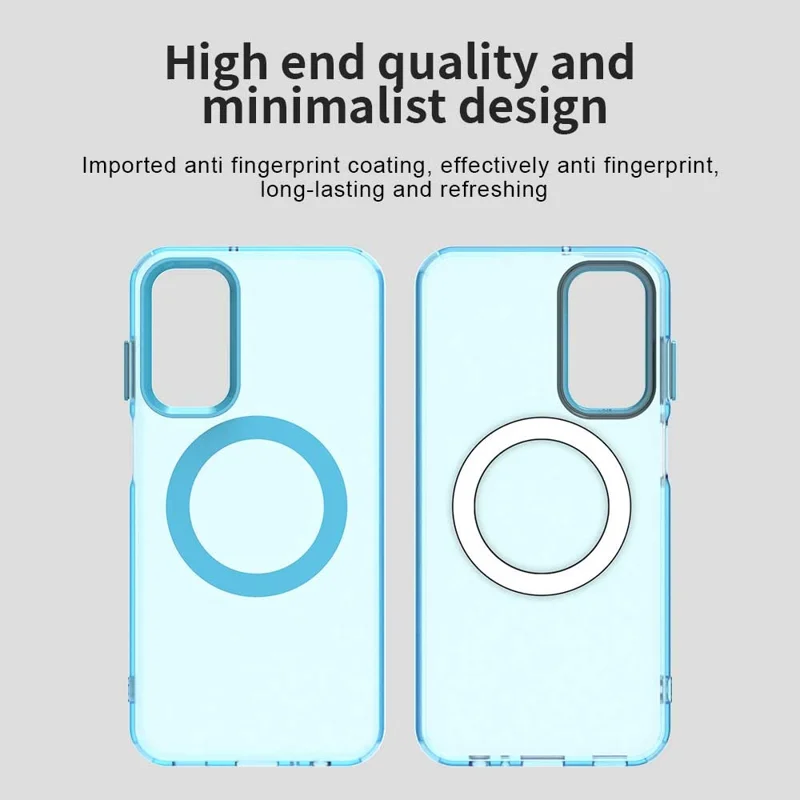 For Samsung Galaxy M15 5G / F15 5G Case Compatible with MagSafe PC+TPU+PET Anti-Drop Phone Cover - Blue