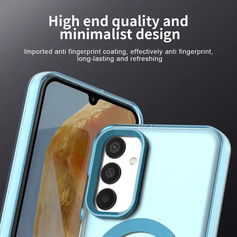 For Samsung Galaxy M15 5G / F15 5G Case Compatible with MagSafe PC+TPU+PET Anti-Drop Phone Cover - Blue