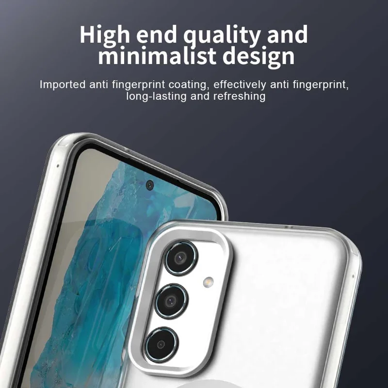 For Samsung Galaxy M35 5G Case Compatible with MagSafe PC+TPU+PET Anti-Drop Phone Cover - White