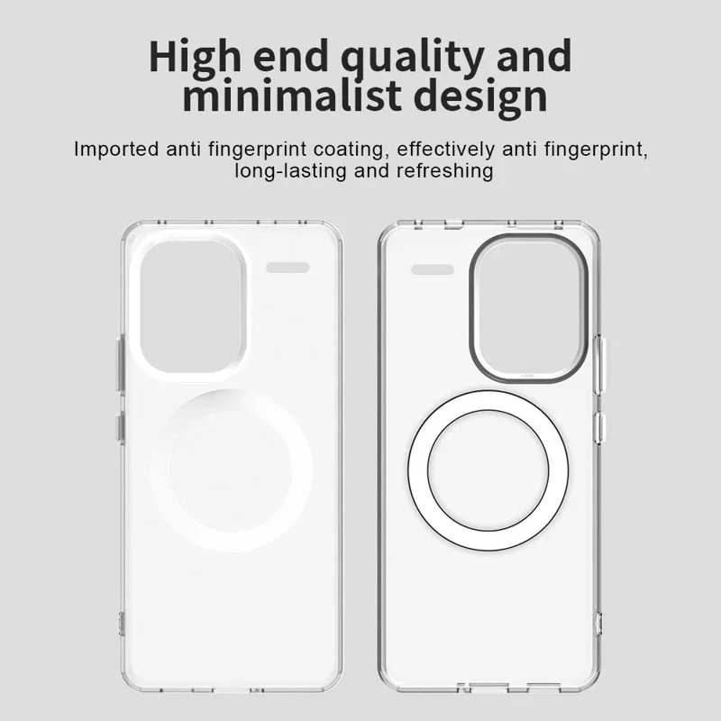 Coque pour Xiaomi Redmi Note 13 Pro+ 5G compatible avec MagSafe PC+TPU+PET anti-chute - Blanc