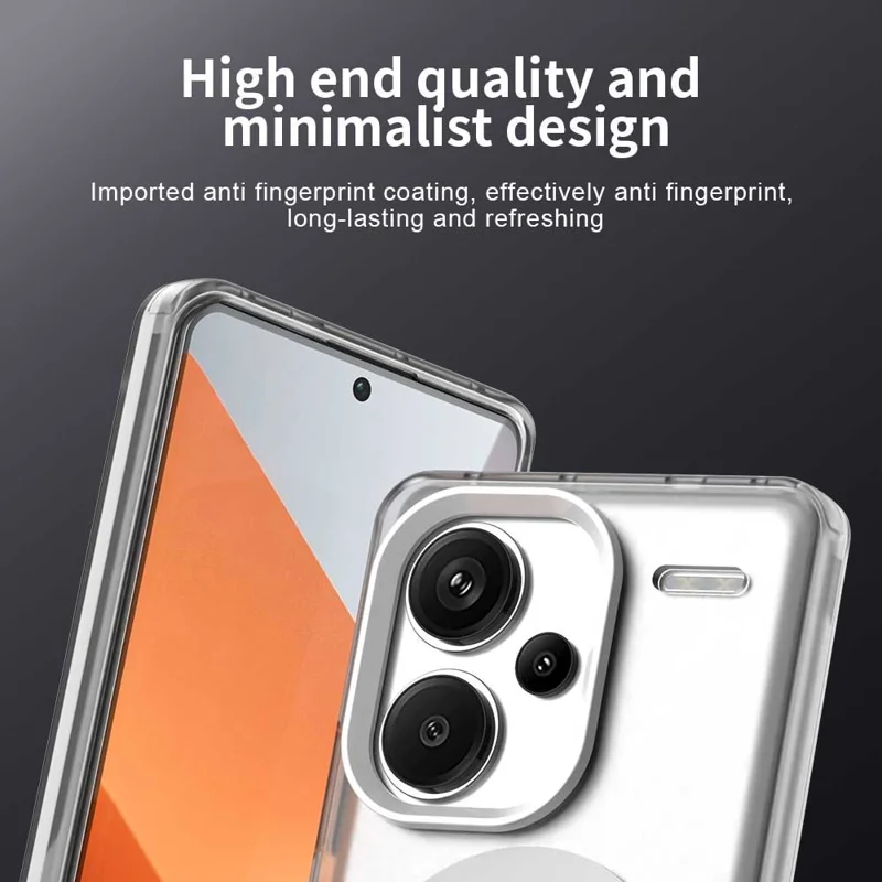 Coque pour Xiaomi Redmi Note 13 Pro+ 5G compatible avec MagSafe PC+TPU+PET anti-chute - Blanc