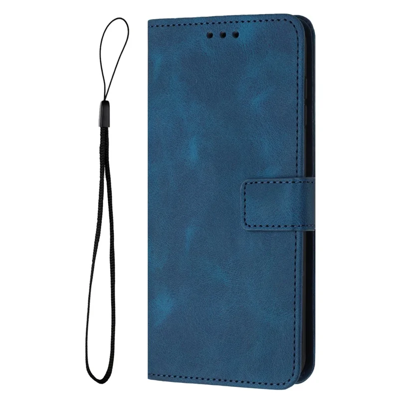 Voor Samsung Galaxy S25 Ultra Leren Hoesje Effen Kleur Portemonnee Beschermend Telefoonhoesje - Blauw