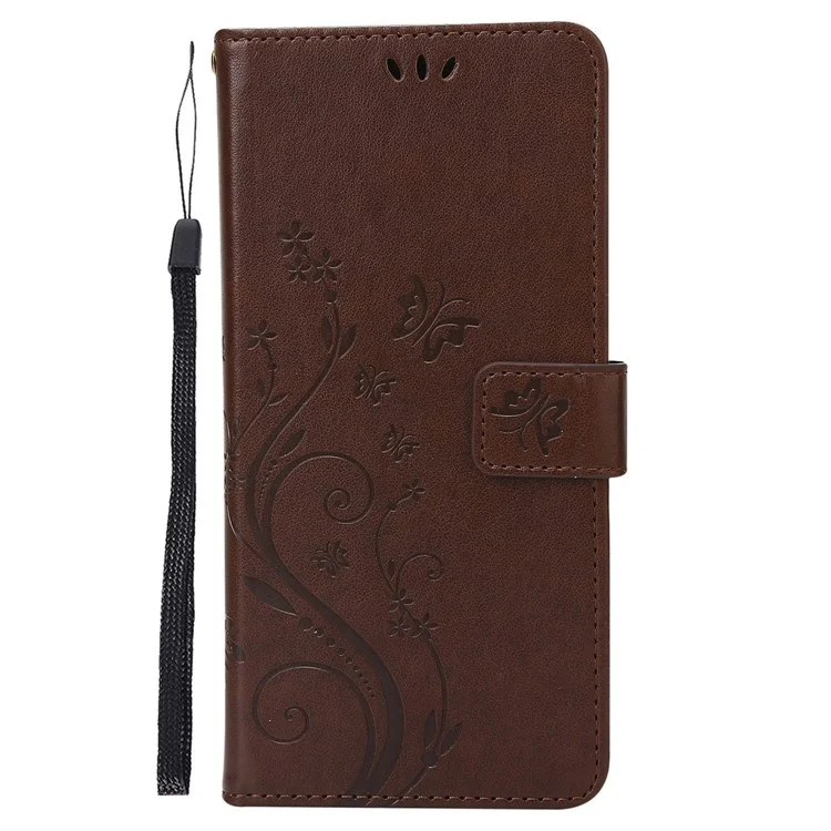 Para Google Pixel 7 5G Anti-scratch Pole Telep Cover Billet de la Billetera PU Impresión de Cuero Butterflies Butterflies Celular - Marrón